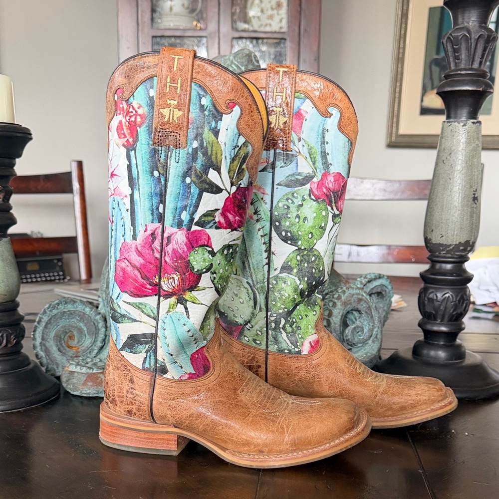 TIN HAUL Floral Cactus Cactilicious cowboy western boots 6.5